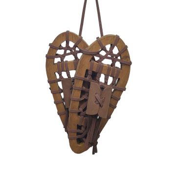 SNOWSHOES 8"X5" BROWN WOOD/LEATHER