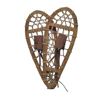 SNOWSHOES 14"X8" BROWN WOOD/LEATHER