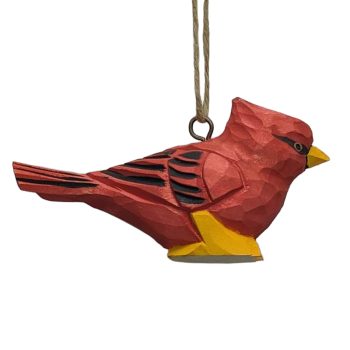 ORN CARDINAL 4"X5" RED WOOD/JUTE