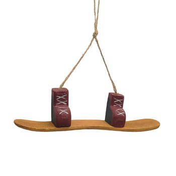 ORN SKATEBOARD 7"X1.5" BROWN WOOD/JUTE