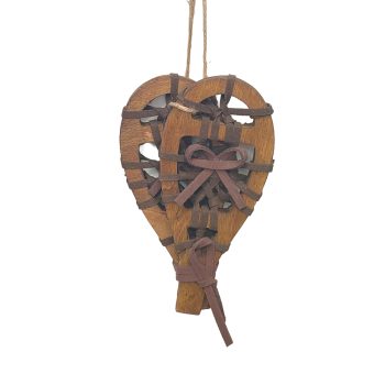 ORN SNOWSHOE 5" BROWN WOOD/LEATHER