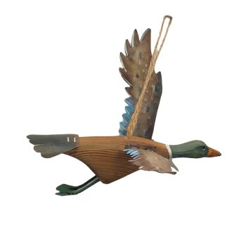ORN MALLARD 7"X6" MIXED WOOD/METAL/JUTE