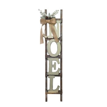 LADDER "HOPE" 8.5"X41.5" MIXED WOOD W/RIBBON