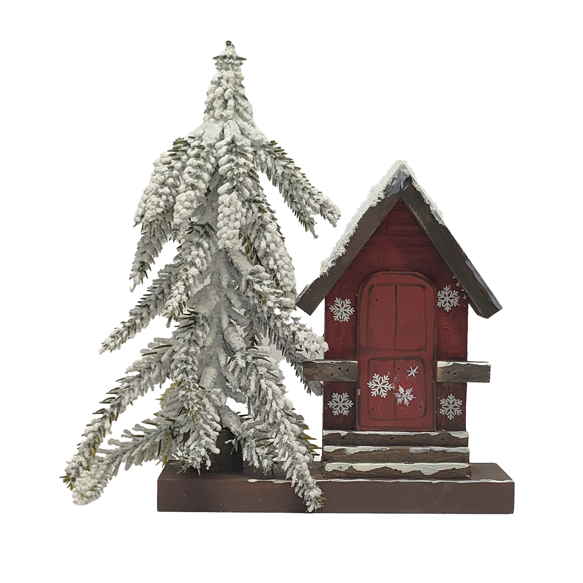TABLE DECOR WOOD 6"X7" MIXED, COZY CABIN & SNOWY PINE