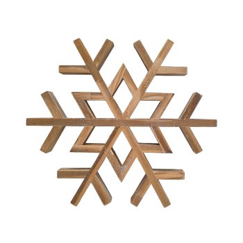 SNOWFLAKE 16"X14" BROWN WOOD