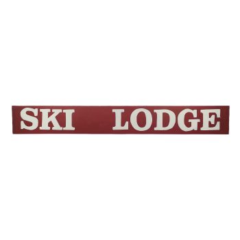 WALL DECOR 31.5" RED WOOD/JUTE "SKI LODGE"