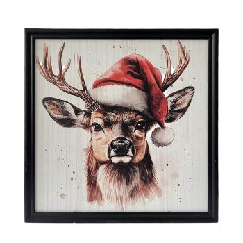 WOODEN FRAME 24"X24" DEER PAINTED PRINT