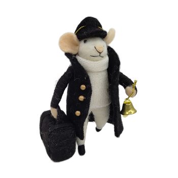 ORN WOOL MOUSE 3"X5" BLACK COAT WITH BAG