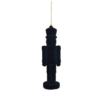 ORN NUTCRACKER FLOCKED 350MM/14" NAVY