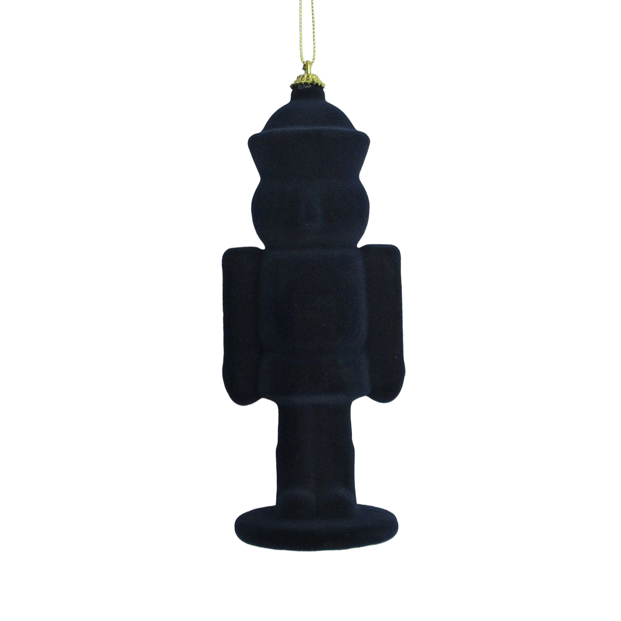 ORN NUTCRACKER FLOCKED 205MM/8" NAVY