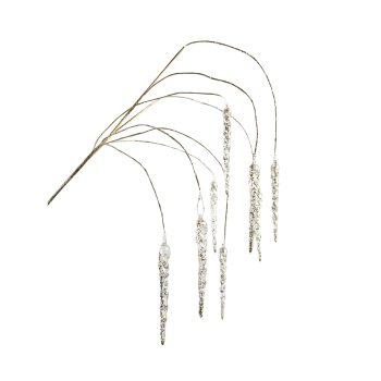 SPRAY ICICLES 39" CLEAR W/GOLD GLITTER