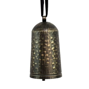 BELL METAL (COW) 6"X11" BLACK/GOLD FINISH W/BOW