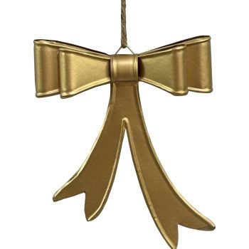 BOW METAL 6"X8" ANTIQUE GOLD JUTE HANGER