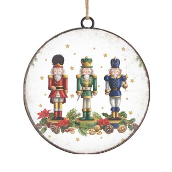 ORN METAL DISC 4" NUTCRACKERS