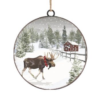 ORN METAL DISC 4"MOOSE