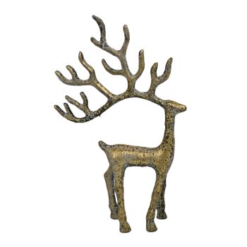 REINDEER METAL CAST 6"X10" GOLD