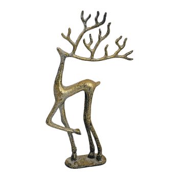 REINDEER METAL CAST 9"X16" GOLD