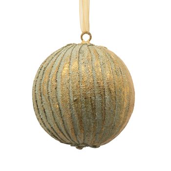 BALL RESIN W/MELLON PATTERN 4" ANTIQUE GOLD FINISH