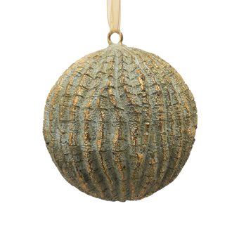 BALL RESIN W/VEINING 4" ANTIQUE GOLD FINISH