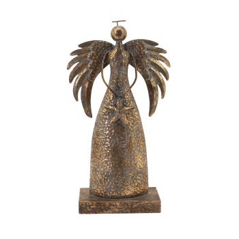 ANGEL METAL DECOR 10"X5"X18.5" ANTIQUE BRONZE FINISH