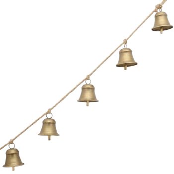 BELL GARLAND METAL 71"X3"X3.5" 8 BELLS 20 CM GOLD FINISH