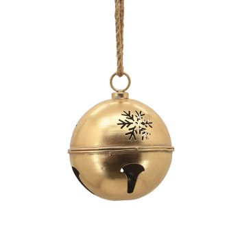 BELL (JINGLE) METAL 5"X5"X17" 5 INCH W/ROPE GOLD FINISH