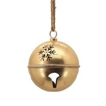 BELL (JINGLE) METAL 6"X6"X7.5" 6 INCH W/ROPE GOLD FINISH