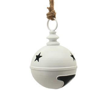 BELL (JINGLE) METAL 5"X5"X8.5" 5 INCH W/ROPE MATT WHITE