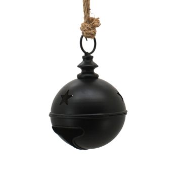 BELL (JINGLE) METAL 5"X5"X8.5" 5 INCH W/ROPE MATT BLACK