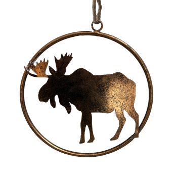 METAL ROUND WALL DECOR W/MOUSE 8.5" RUSTIC COPPER BRONZE FINISHED