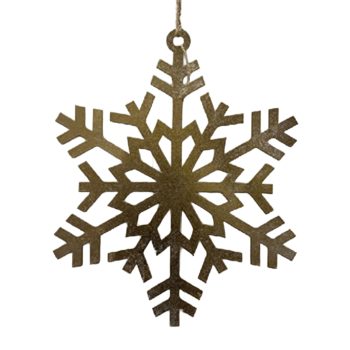 METAL SNOWFLAKE HANGING 12" RUSTIC COPPER BRONZE FINISHED