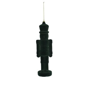 ORN NUTCRACKER FLOCKED 350MM/14" HUNTER