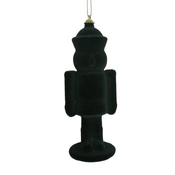 ORN NUTCRACKER FLOCKED 205MM/8" HUNTER