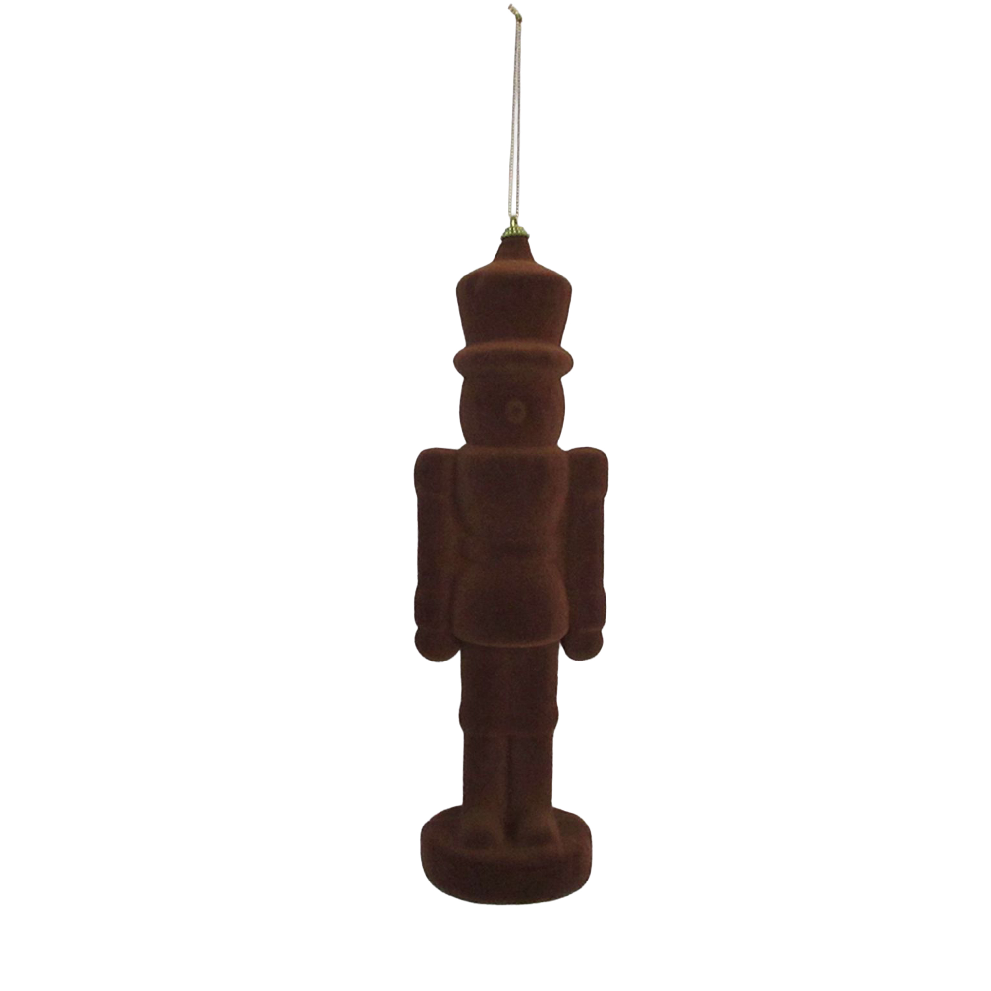 ORN NUTCRACKER FLOCKED 350MM/14" LIGHT BROWN