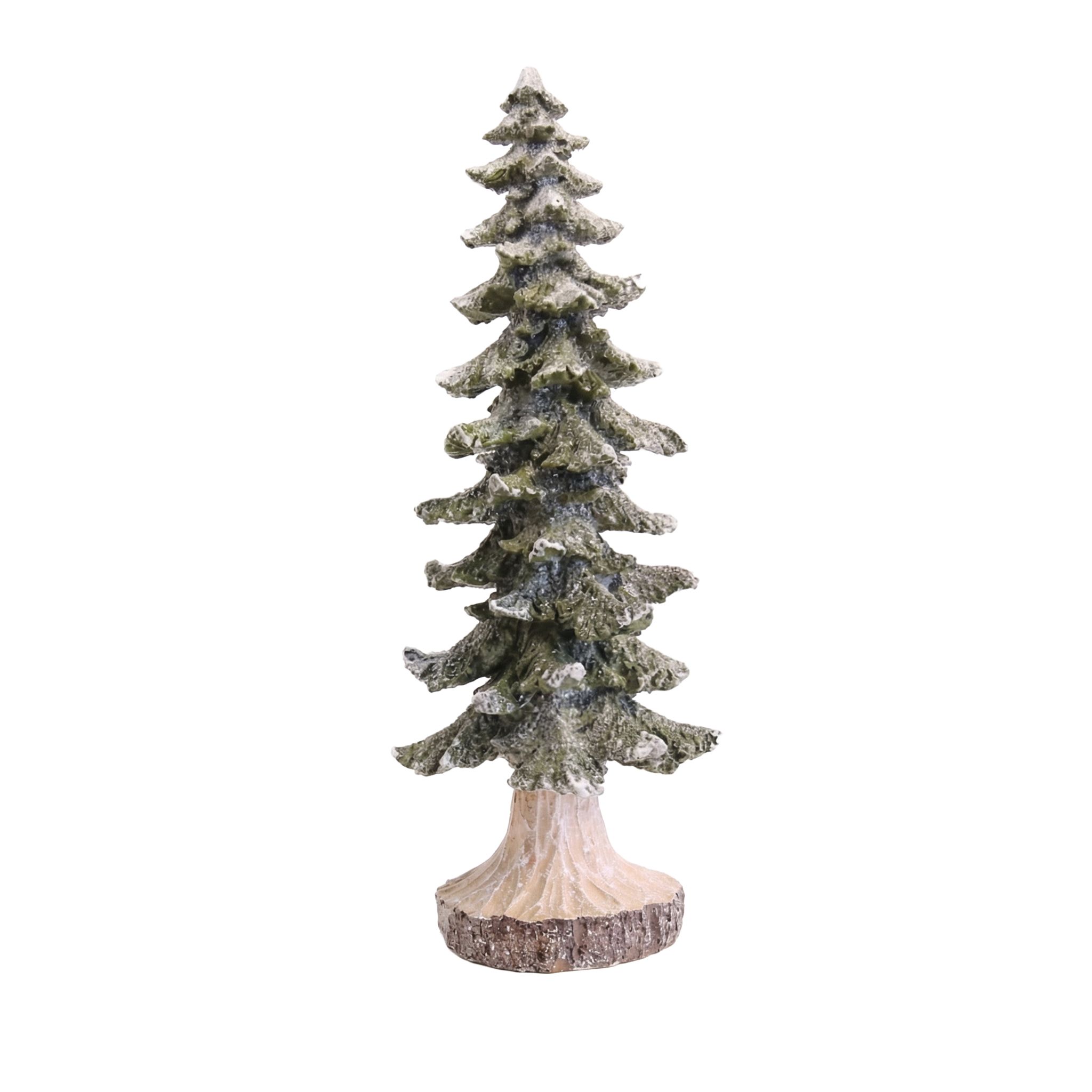 TREE TABLE TOP 6"X16" GREEN FROST W/ WHITE SNOW DUSTING