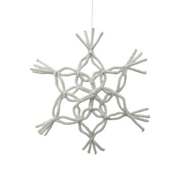 SNOWFLAKE WOVEN 21" WHITE FABRIC