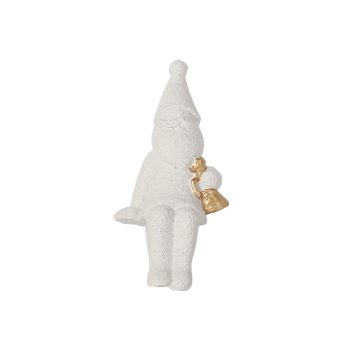 SANTA SITTING PLANTER HANGER 2"X5" WHITE POLY RESIN