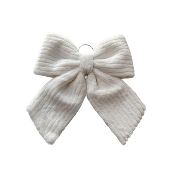 BOW FUR/SPONGE 17" WITER WHITE W/HANGER RING