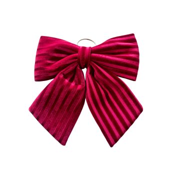 BOW SPONGE/FABRIC 13" RED W/STRIPES