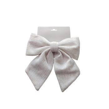 BOW SPONGE/FABRIC 9" WINTER WHITE