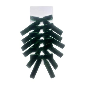 BOW VELVET 5"X6.5" 6PC DARK GREEN