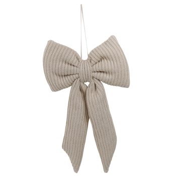 BOW W/HANGER 6"X11" GREY POLYESTER