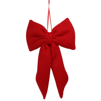 BOW W/HANGER 6"X11" RED POLYESTER