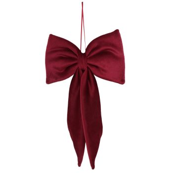 BOW W/HANGER 7"X12" BURGUNDY POLYESTER