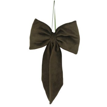 BOW W/HANGER 7"X12" GREEN POLYESTER