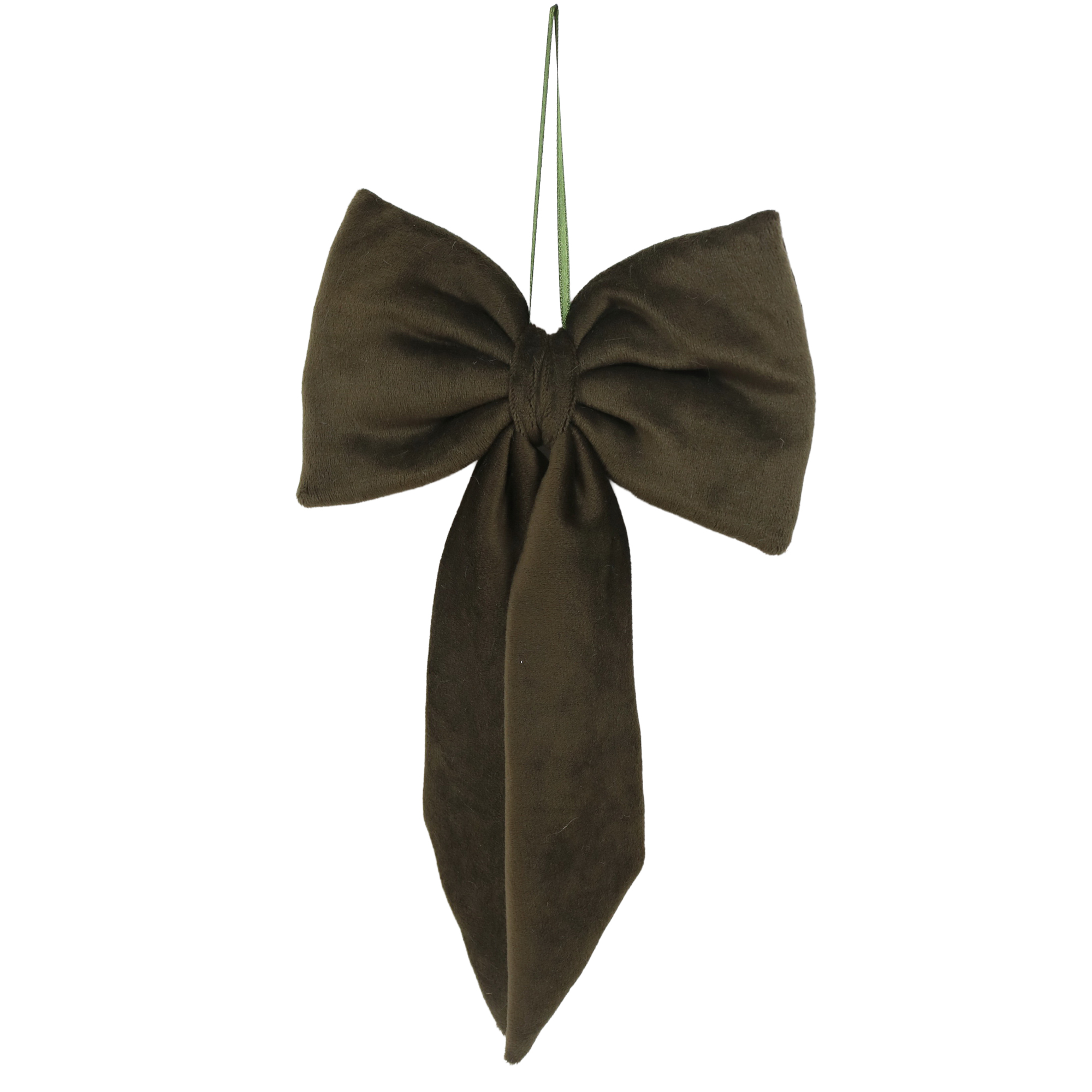 BOW W/HANGER 7"X12" GREEN POLYESTER