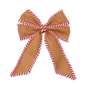 BOW FELT 11"X14" GINGERBREAD /RED/WHITE