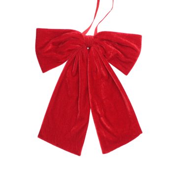 BOW VELVET 10"X12" RED W/HANGER