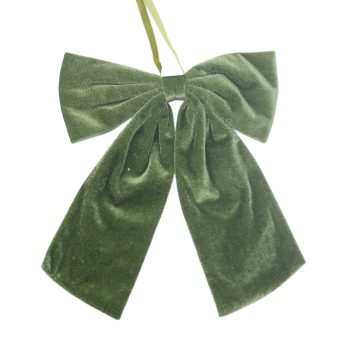 BOW VELVET 10"X12" SAGE W/HANGER