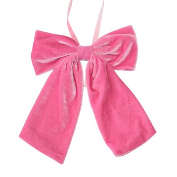 BOW VELVET 8"X9" DEEP PINK W/HANGER